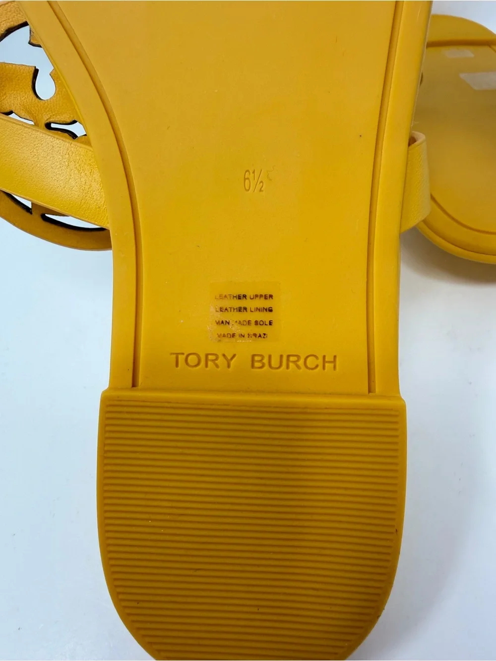 Tory Burch Metal Miller Sandals Leather Yellow Size 6.5